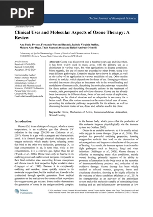 Clinical Uses and Molecular Aspects of Ozone Therapy - A Review