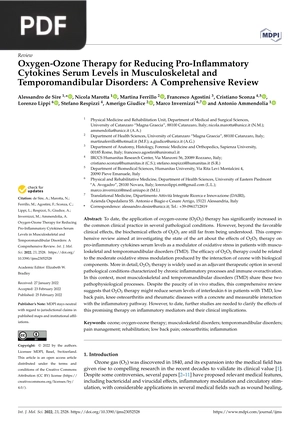 Oxygen-Ozone Therapy for Reducing Pro-Inflammatory Cytokines Serum Levels in Musculoskeletal and Temporomandibular Disorders - A Comprehensive Review