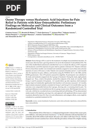 Ozone Therapy versus Hyaluronic Acid Injections for Pain Relief in Patients with Knee Osteoarthritis