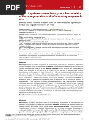 Effect of systemic ozone therapy as a biomodulator of tissue regeneration and inflammatory response in rats
