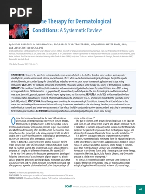 Ozone Therapy for Dermatological Conditions - A Systematic Review (Article)
