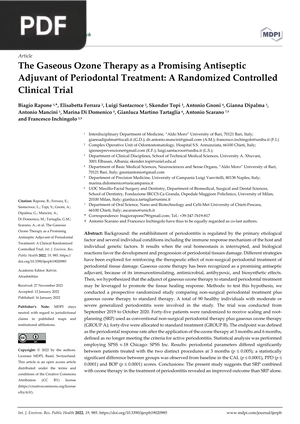 The Gaseous Ozone Therapy as a Promising Antiseptic Adjuvant of Periodontal Treatment - A Randomized Controlled Clinical Trial