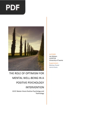 The role of optimism for mental well-being in a positive psychology intervention