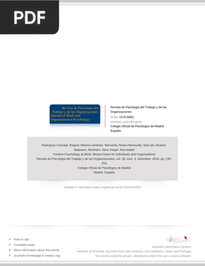 Positive Psychology at Work - Mutual Gains for Individuals and Organizations