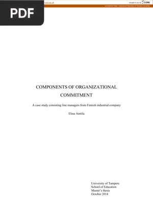 Components Of Organizational Commitment