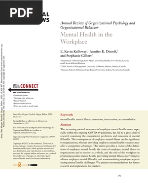 Mental Health in the Workplace