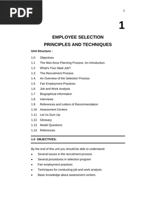 Employee selection principles and techniques