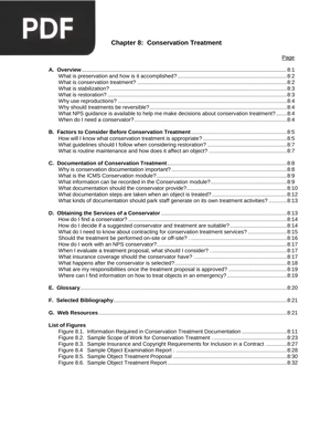 Conservation Treatment