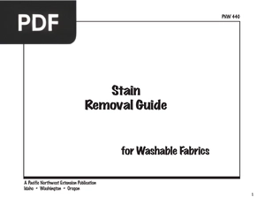 Stain Removal Guide - for Washable Fabrics