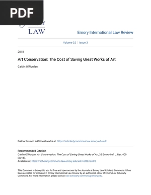 Art Conser t Conservation - The Cost of Sa ation: The Cost of Saving Gr ving Great Works of Ar orks of Art