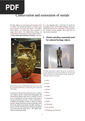 Conservation and restoration of metals