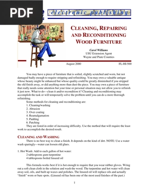 Cleaning, repairing and reconditioning wood furniture
