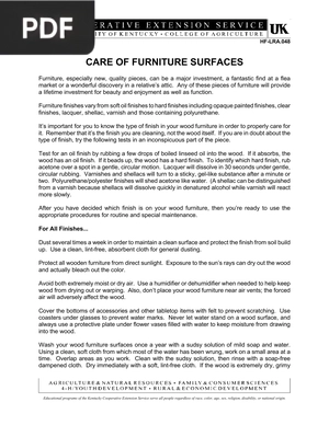 Care of furniture surfaces