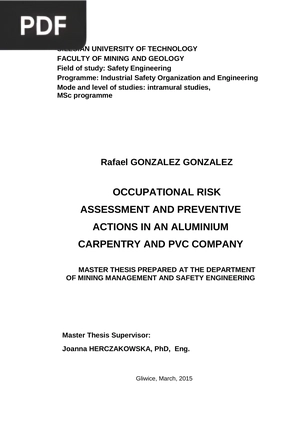 Occupational risk assessment and preventive actions in an aluminium carpentry and PVC company