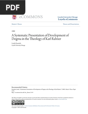 A Systematic Presentation of Development of Dogma in the Theology