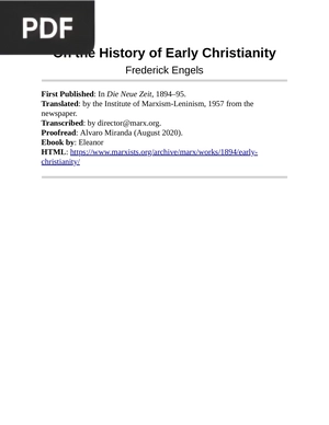 On the History of Early Christianity