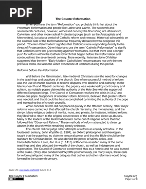 The Counter-Reformation (Article)