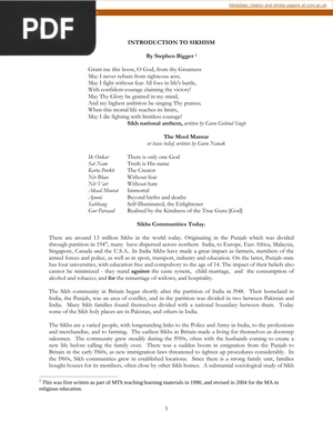Introduction To Sikhism
