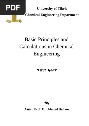 Basic Principles and Calculations in Chemical Engineering