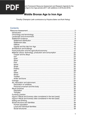 Middle Bronze Age to Iron Age