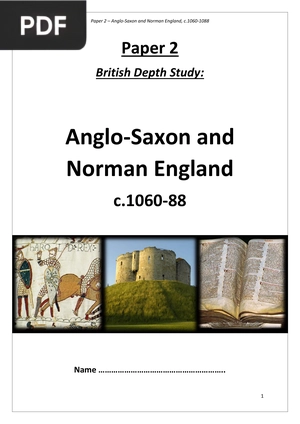 Anglo-Saxon and Norman England c.1060-88