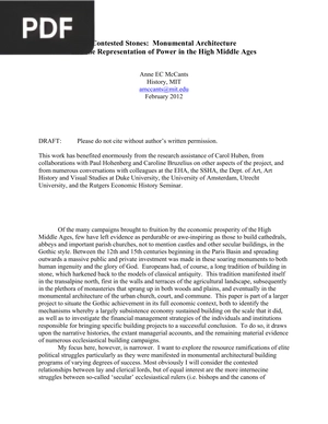 Contested Stones - Monumental Architecture and the Representation of Power in the High Middle Ages