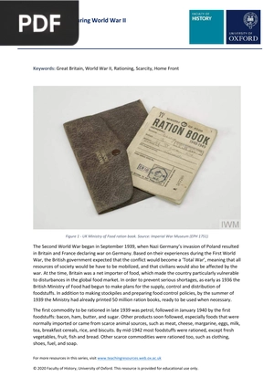 Rationing in Britain during World War II (Article)