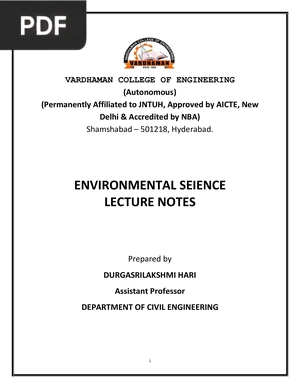 Environmental science. Lecture notes