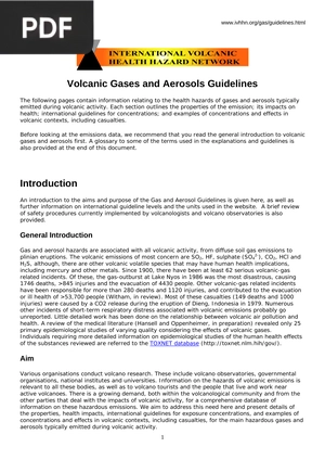 Volcanic Gases and Aerosols Guidelines