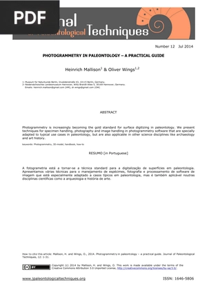 Photogrammetry in paleontology - A practical guide