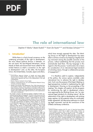 The Role of International Law