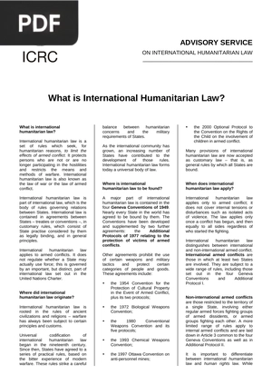 What is International Humanitarian Law? (Article)