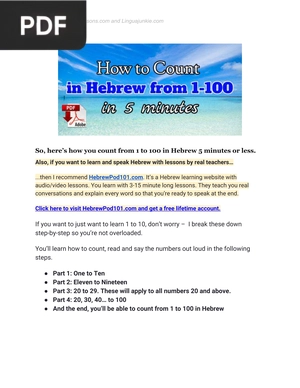 How to Count in Hebrew 1-100 in 5 Minutes