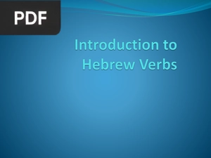 Introduction to Hebrew Verbs (Presentation)