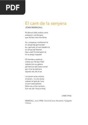 El cant de la senyera (Song of The Senyera [flag])