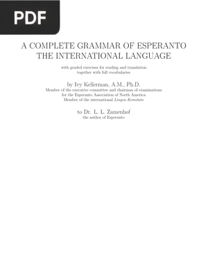 A Complete Grammar of Esperanto