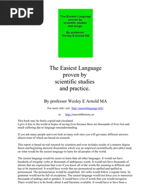 The Easiest Language proven by scientific studies and practice