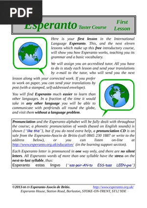 Esperanto Taster Course (Article)