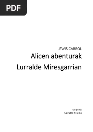 Aliceren abenturak Lurralde Miresgarrian (Alice in Wonderland)