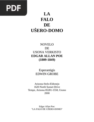 La Falo de Uŝero-Domo (The Fall of the House of Usher)