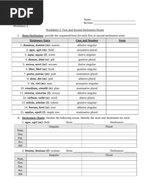 First and Second Declension