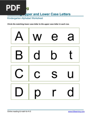 Matching Upper and Lower Case Letters