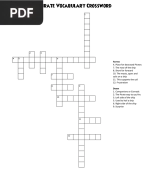 Pirate Vocabulary Crossword