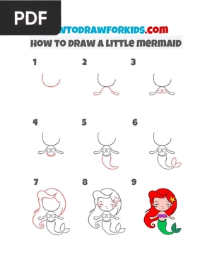 How to Draw a Little Mermaid