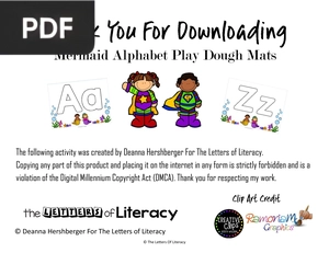 Mermaid Alphabet Play Dough Mats