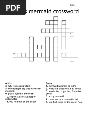 Suzy's mermaid crossword