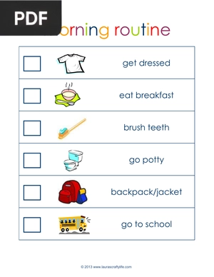 Morning routine printable schedule