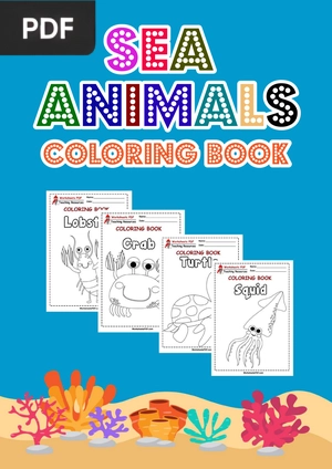 Sea Animals Coloring Book – Worksheets PDF