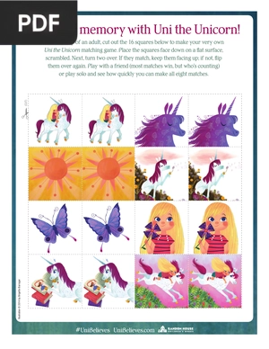 Test your memory with Uni the Unicorn!