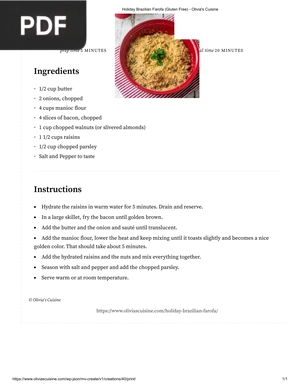 Holiday Brazilian Farofa (Gluten Free)